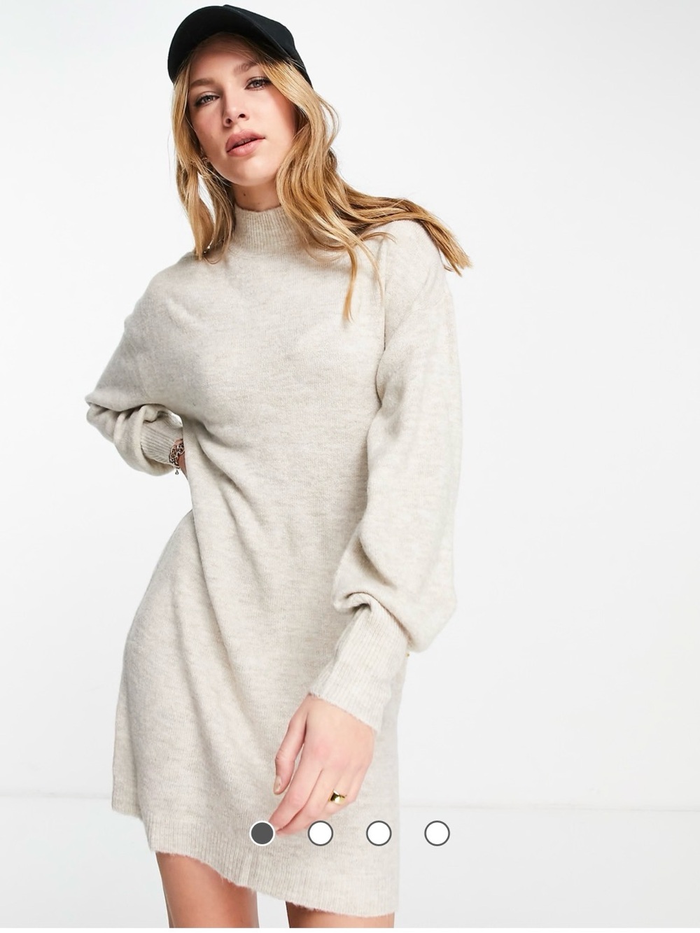 🍁Fall Cozy Cream Knit Sweater Dress Size M